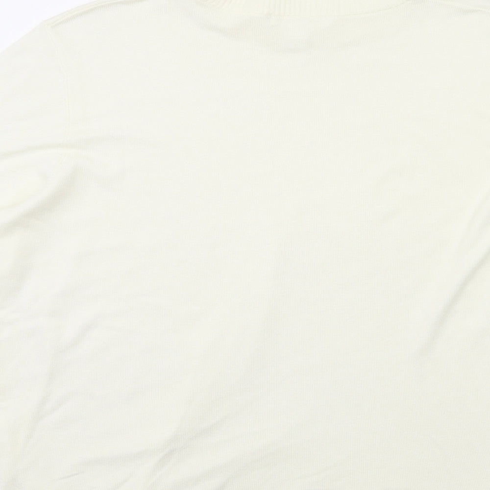 H&M Womens White  Knit Pullover Jumper Size M