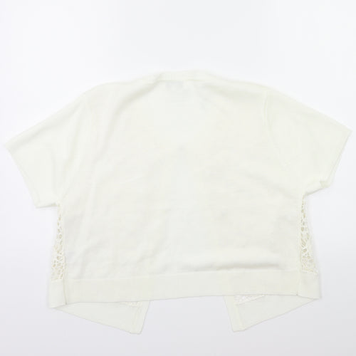 Fay Louise Womens White  Knit Cardigan Jumper Size L