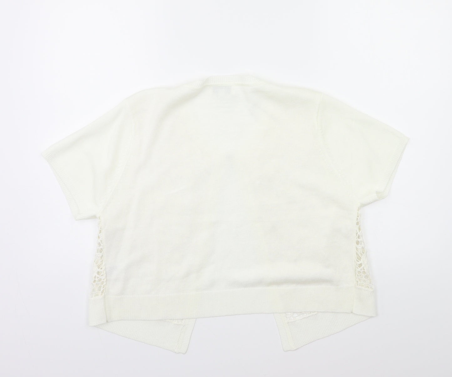 Fay Louise Womens White  Knit Cardigan Jumper Size L