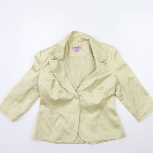 Monsoon Womens Gold   Biker Coat Size 14