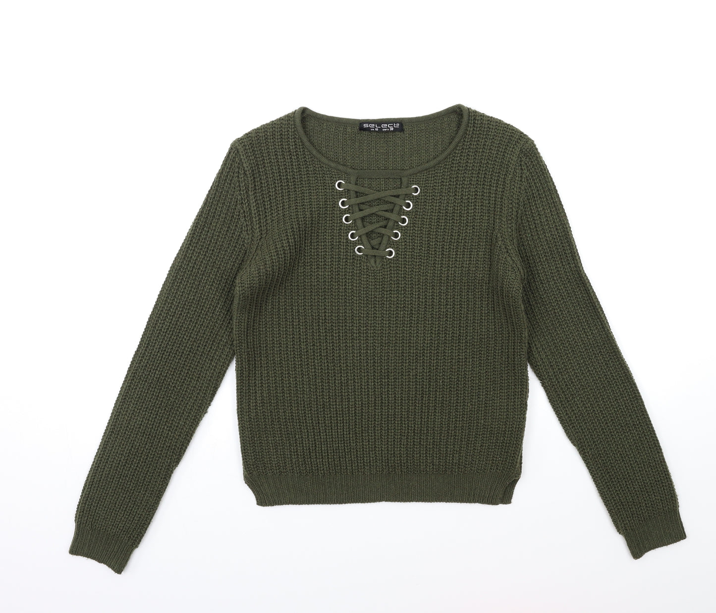 Select Womens Green  Knit Pullover Jumper Size 10