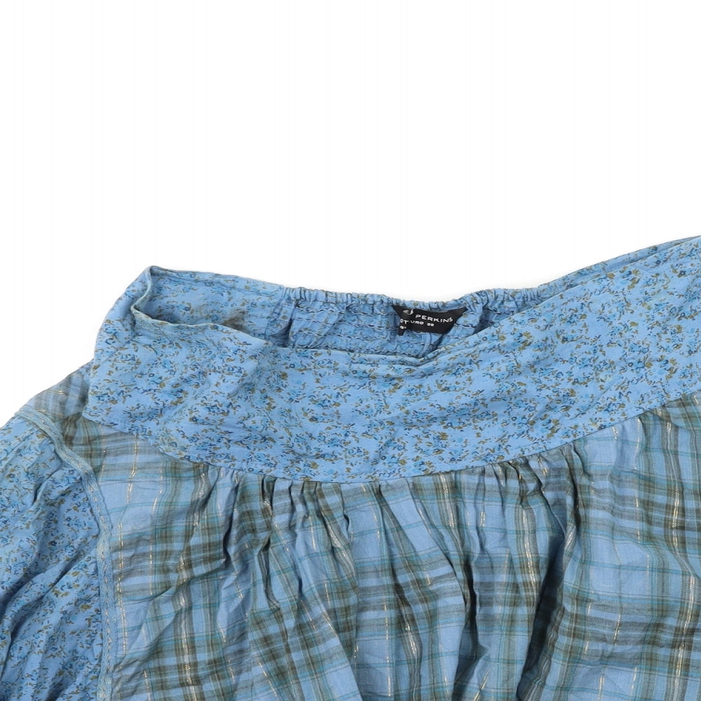 Dorothy Perkins Womens Blue Check  Mini Skirt Size 10