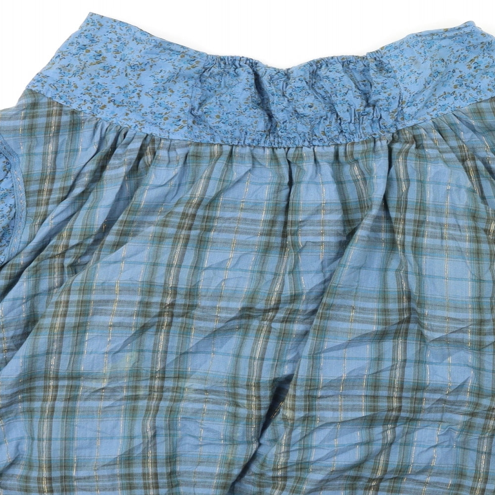 Dorothy Perkins Womens Blue Check  Mini Skirt Size 10