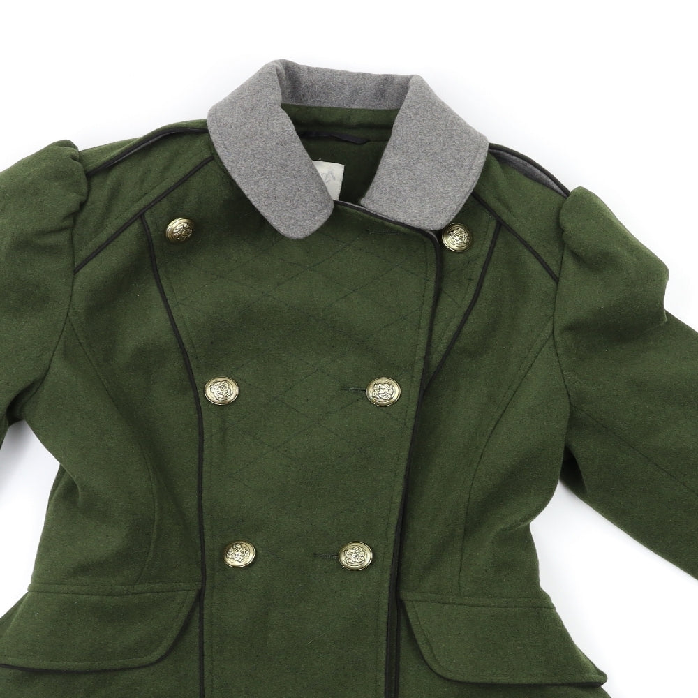 George Womens Green   Trench Coat Coat Size 12