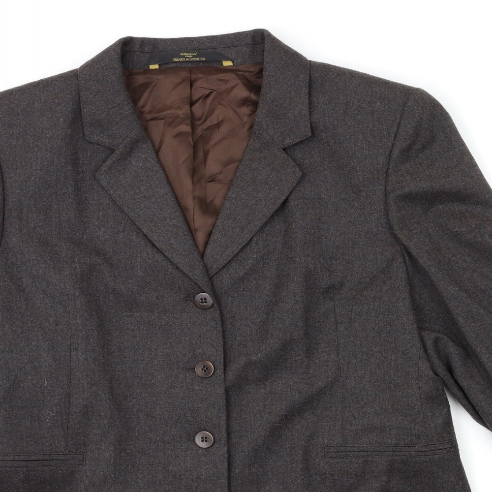 Marks and Spencer Womens Brown   Jacket Suit Jacket Size 16