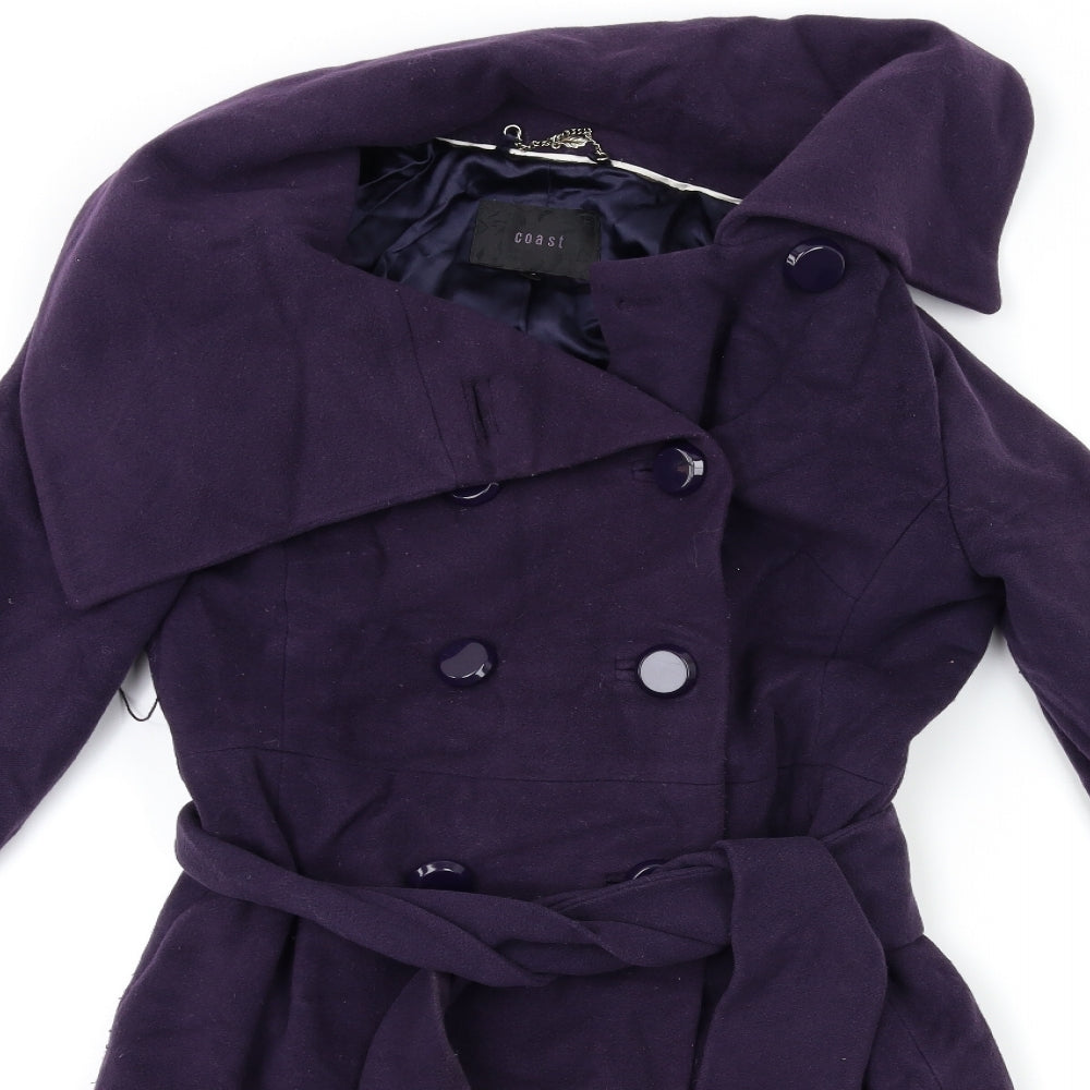 Coast Womens Purple   Trench Coat Coat Size 8
