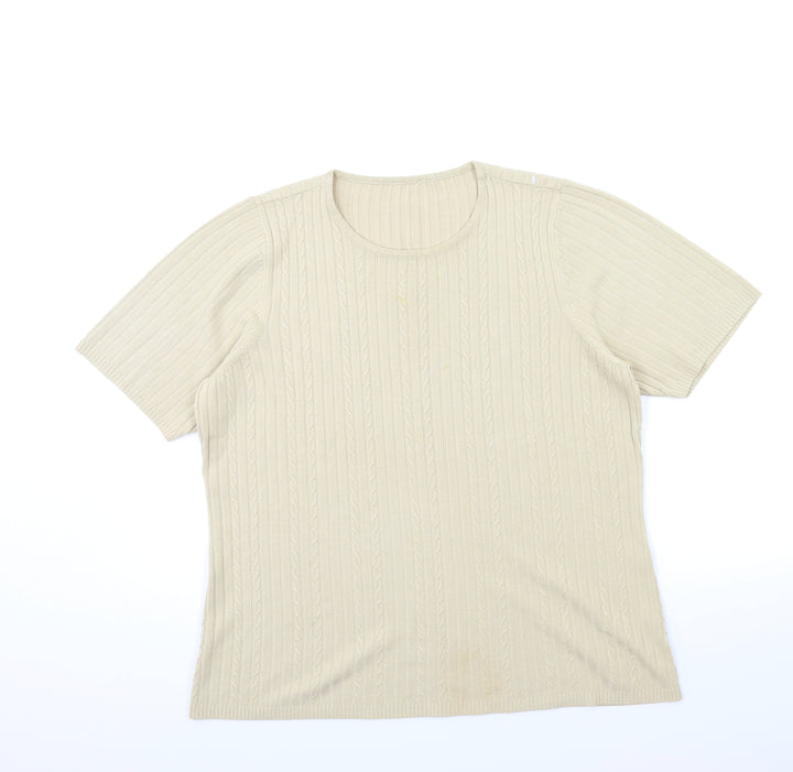 BHS Womens Beige  Knit Pullover Jumper Size 18