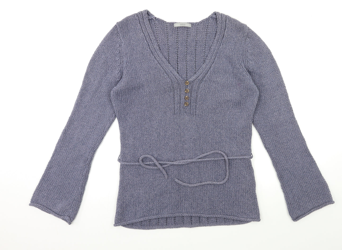 Marks and Spencer Womens Blue  Knit  Jumper Size 14