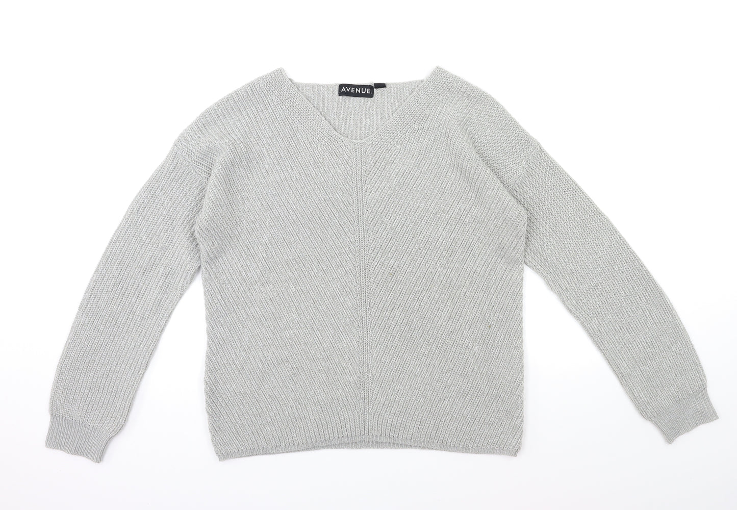 Avenue Womens Grey  Knit  Jumper Size 12