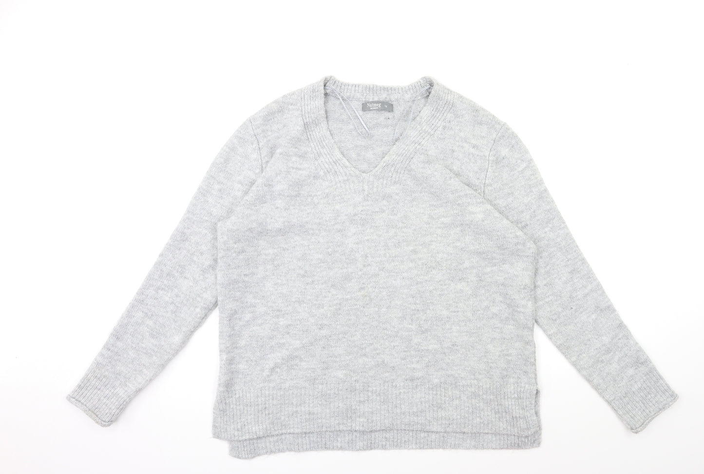 Nutmeg Womens Grey  Knit Pullover Jumper Size 12