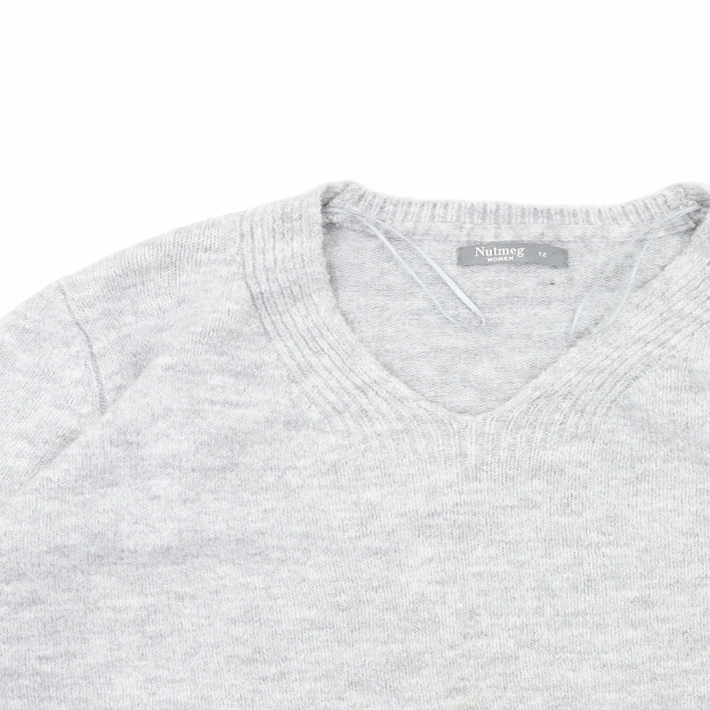 Nutmeg Womens Grey  Knit Pullover Jumper Size 12