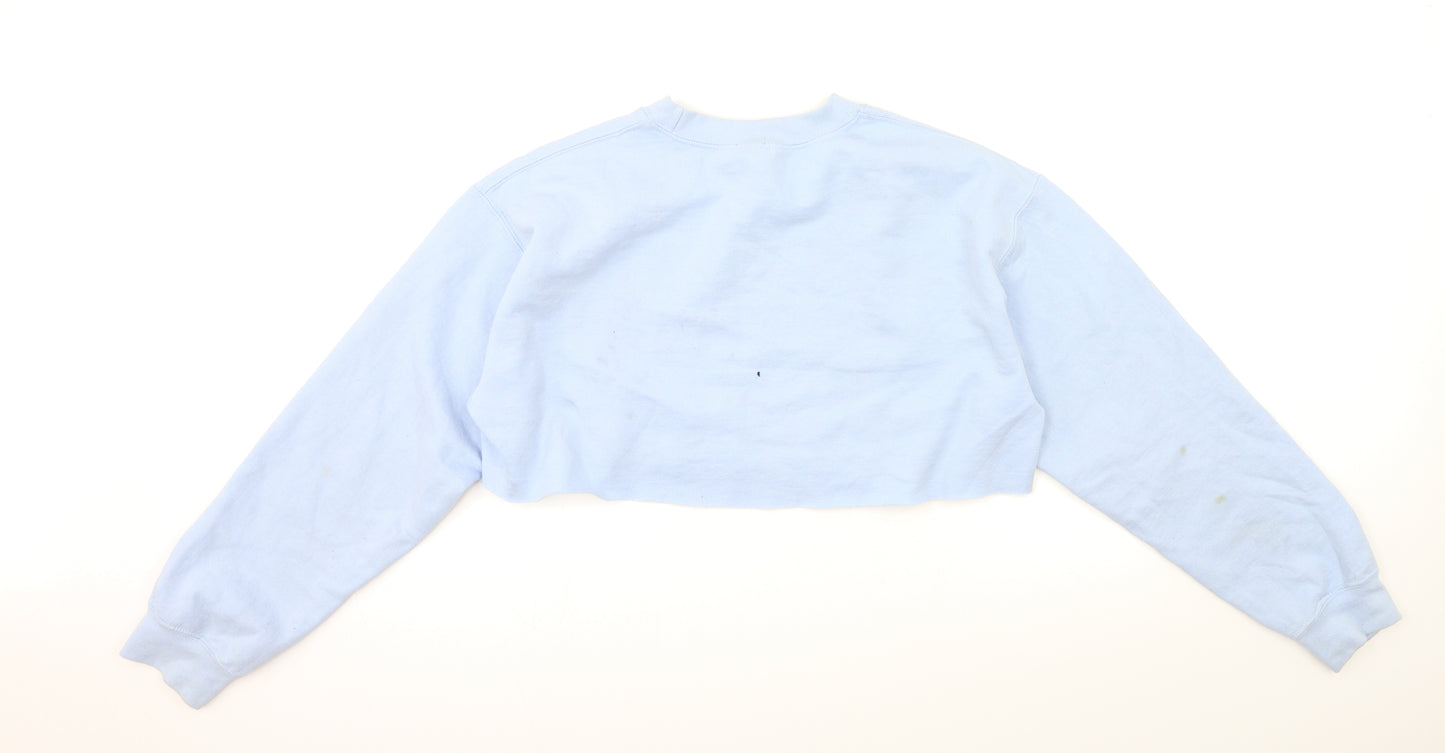 g&g Womens Blue   Pullover Sweatshirt Size M  - CROPPED