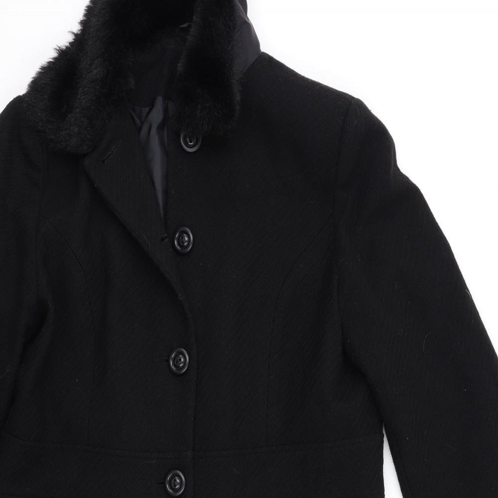 Dorothy Perkins Womens Black   Overcoat Coat Size 16
