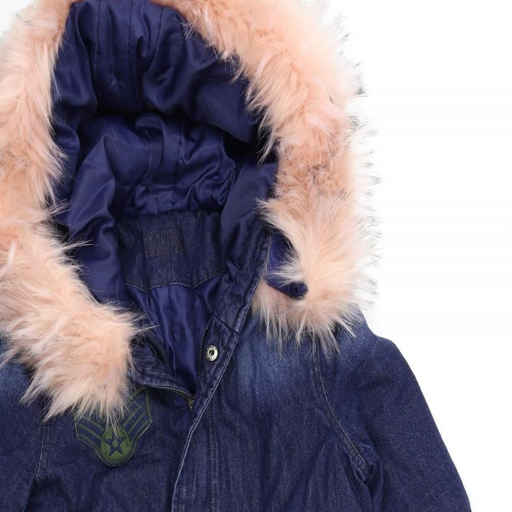 LITTLE THINGS Womens Blue   Parka Coat Size S