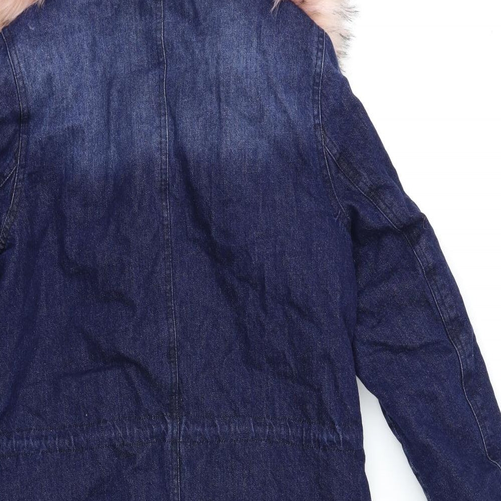 LITTLE THINGS Womens Blue   Parka Coat Size S