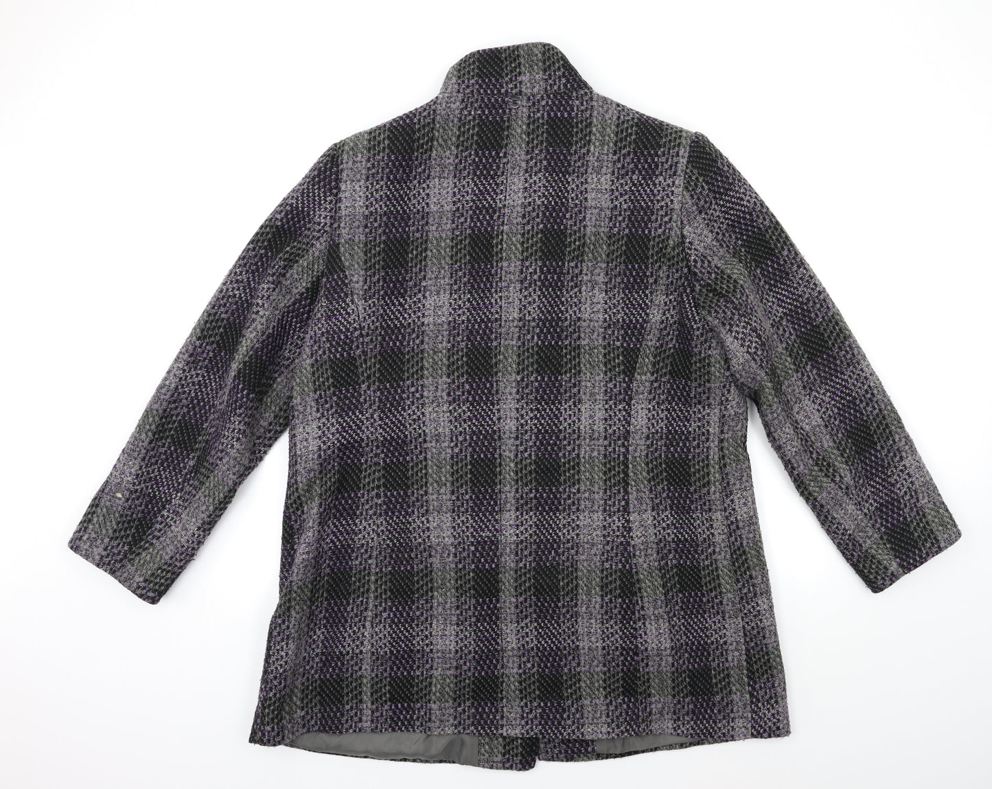 Autonomy Womens Purple Check  Overcoat Coat Size 18