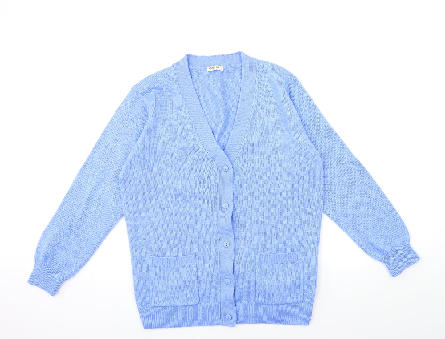 Damart Womens Blue  Knit Cardigan Jumper Size 14