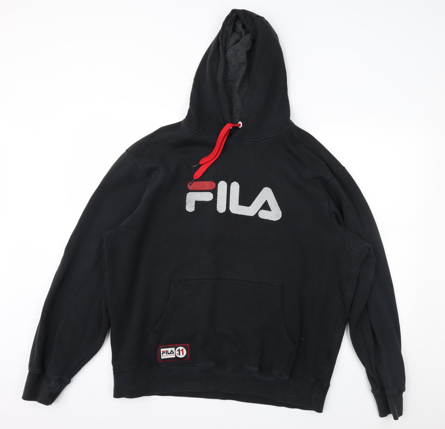 Filo Mens Black   Pullover Hoodie Size 2XL