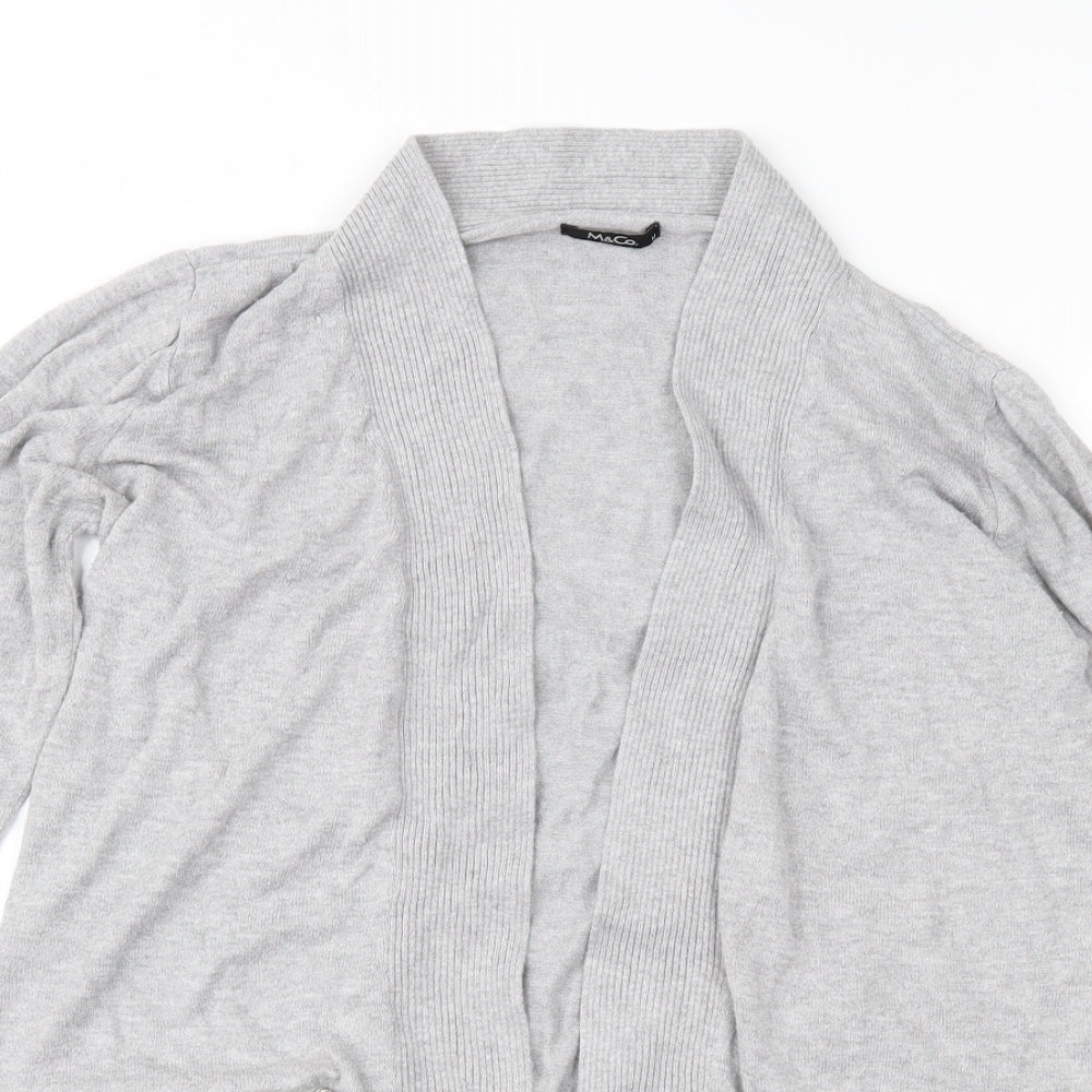 M&Co Womens Grey   Cardigan Jumper Size M