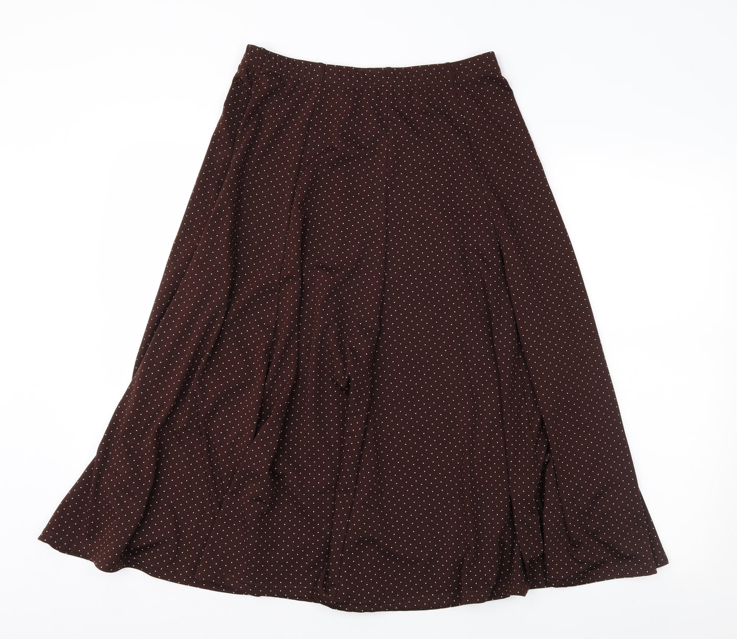 Preworn Womens Brown Polka Dot  A-Line Skirt Size S