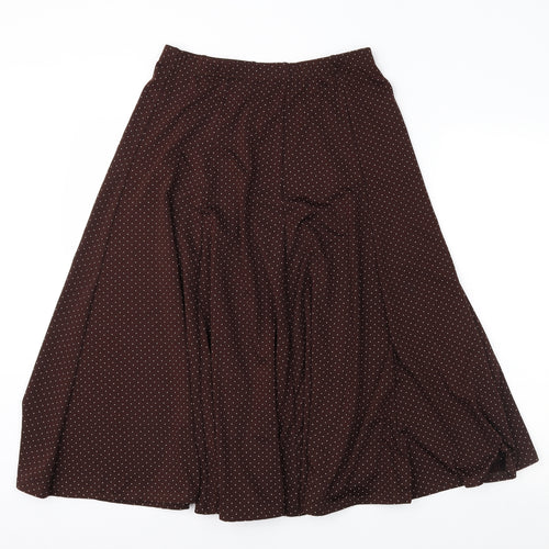 Preworn Womens Brown Polka Dot  A-Line Skirt Size S