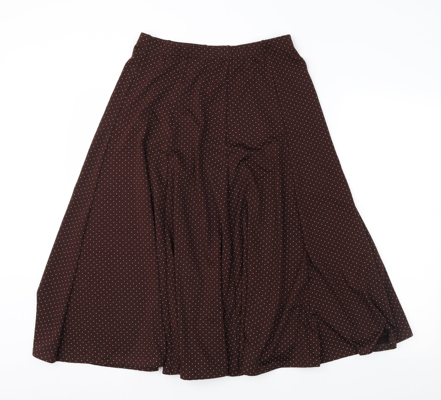 Preworn Womens Brown Polka Dot  A-Line Skirt Size S