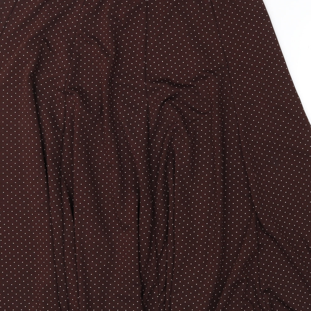 Preworn Womens Brown Polka Dot  A-Line Skirt Size S