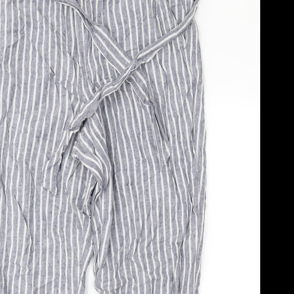 George Womens Blue Striped  Trousers  Size 16 L29 in