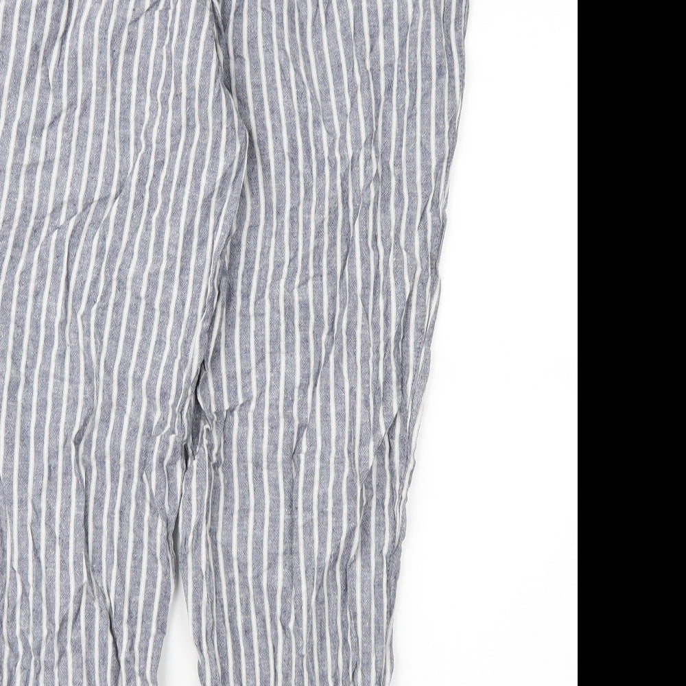 George Womens Blue Striped  Trousers  Size 16 L29 in