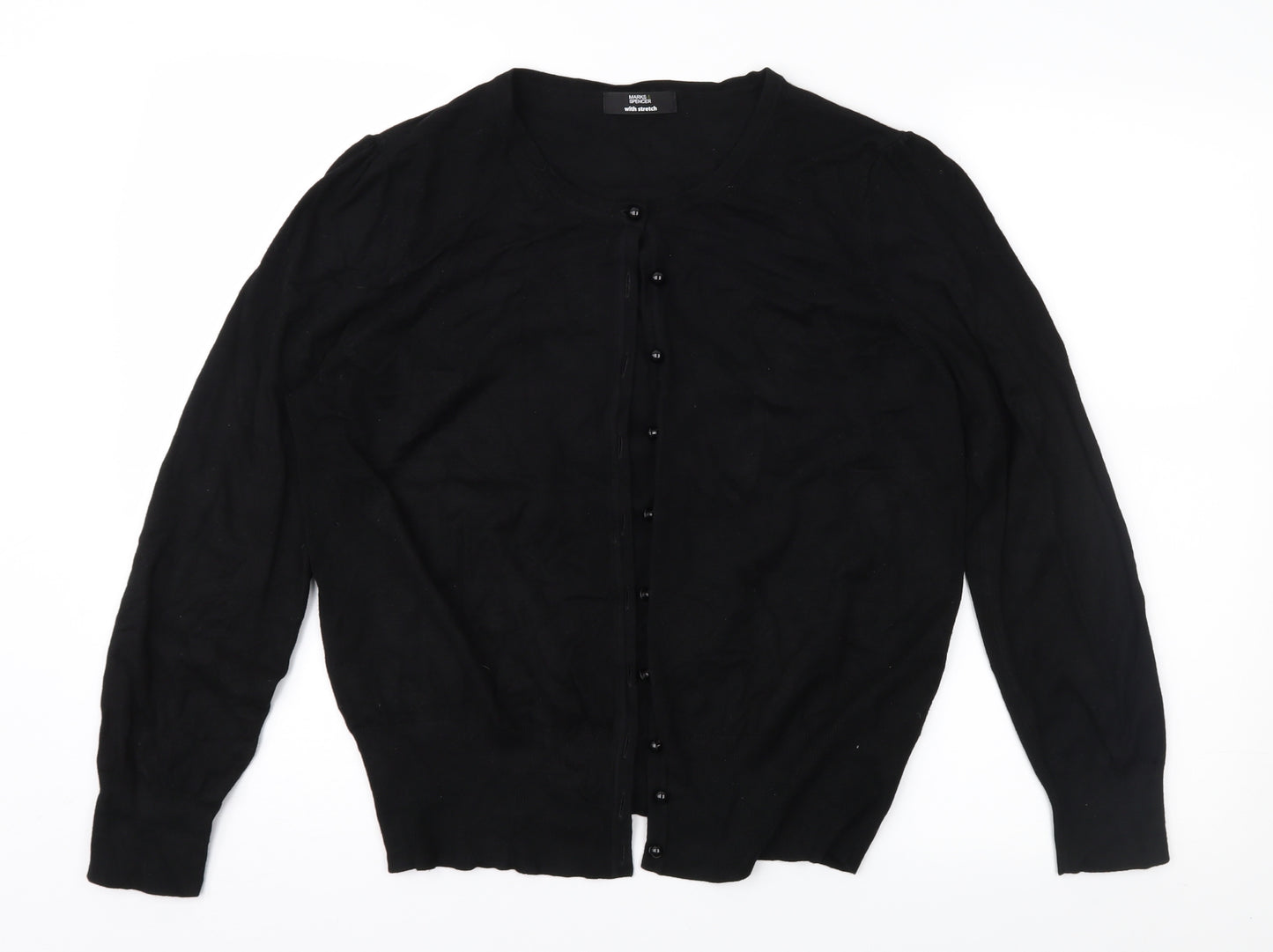 Marks and Spencer Womens Black   Cardigan Jumper Size 18