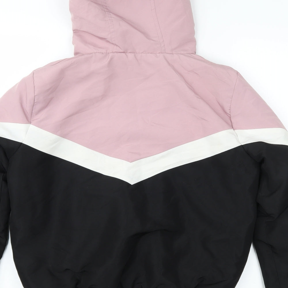 New Look Womens Pink Geometric  Puffer Jacket Jacket Size S