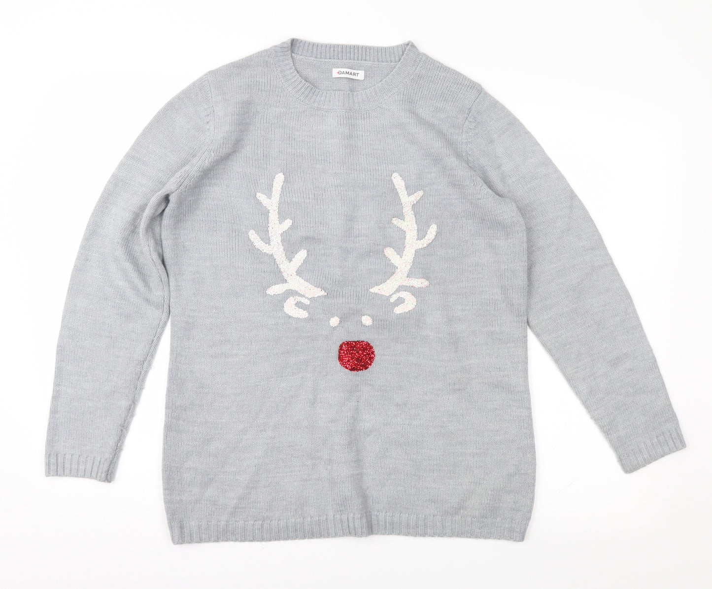 Damart Womens Grey   Pullover Jumper Size 10  - Xmas