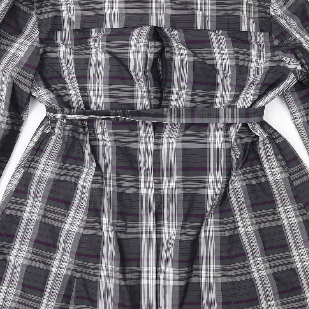 New Look Womens Grey Check  Trench Coat Coat Size 14