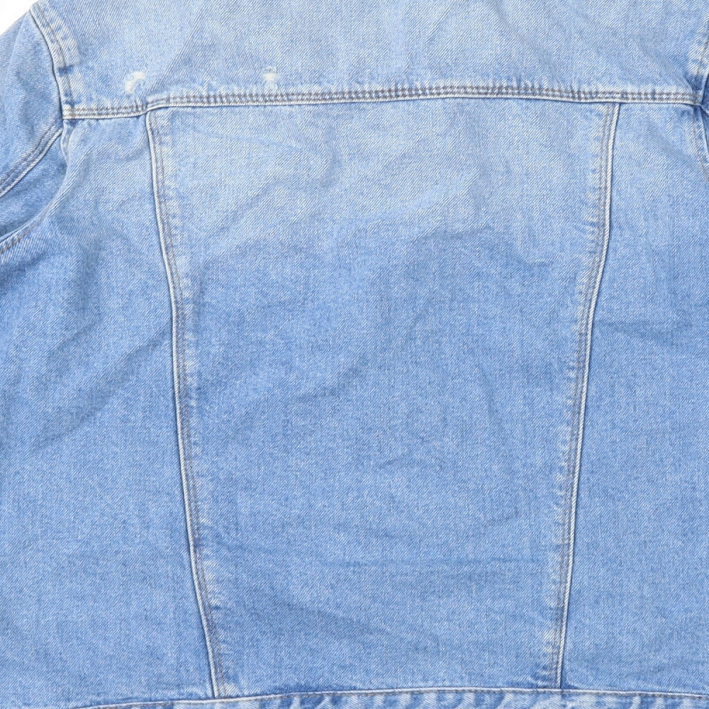 Marks and Spencer Girls Blue  Denim Jacket  Size 13-14 Years  - distressed