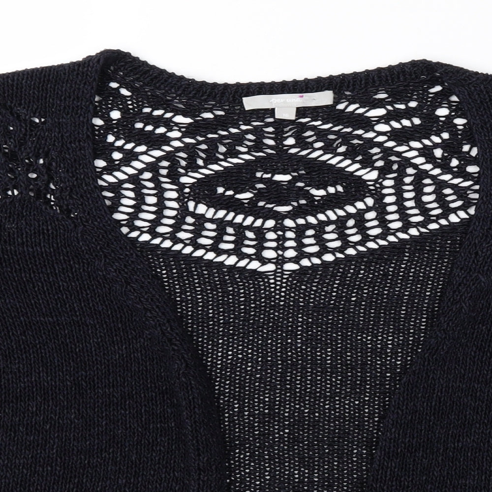 Per Una Womens Blue   Cardigan Jumper Size 16