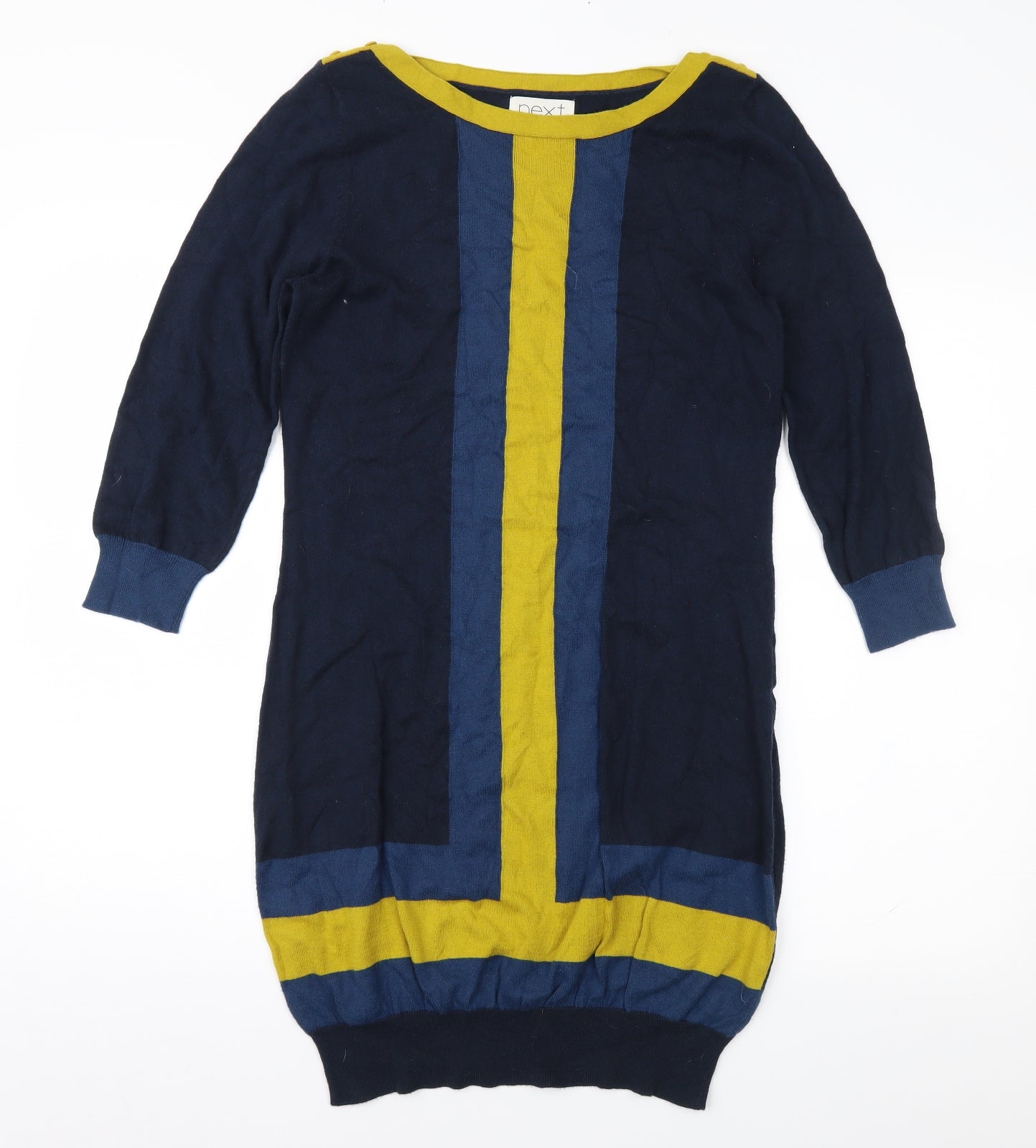 NEXT Womens Blue Colourblock  Jumper Dress  Size 10