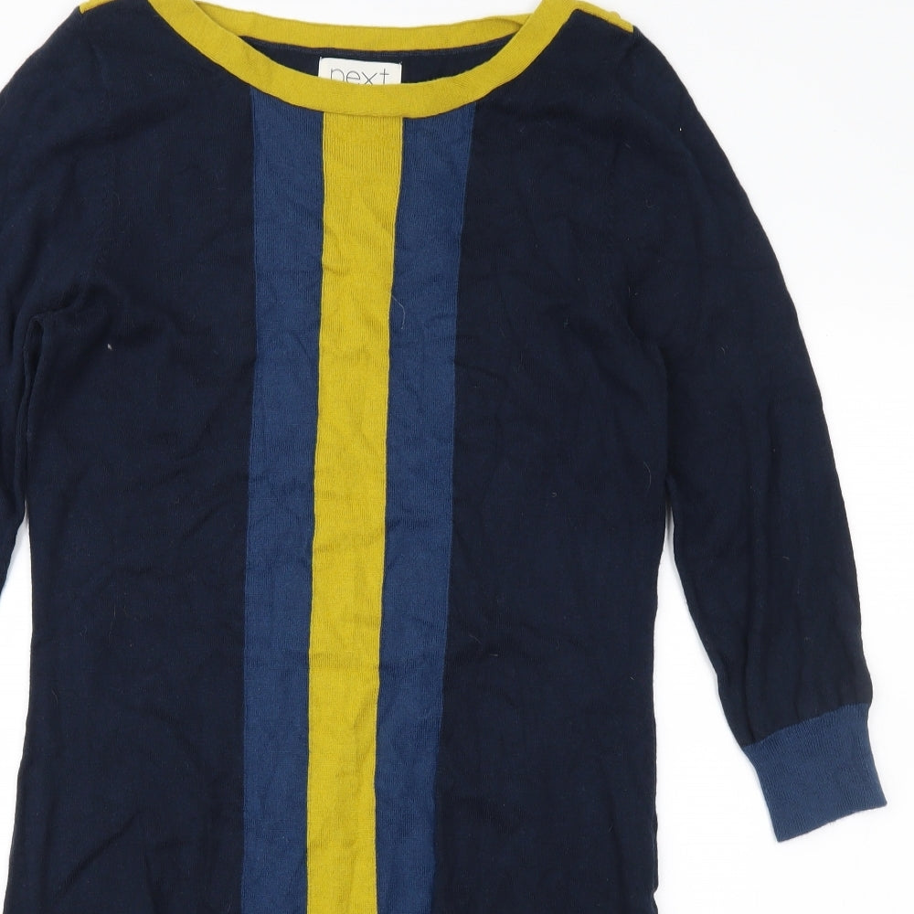 NEXT Womens Blue Colourblock  Jumper Dress  Size 10