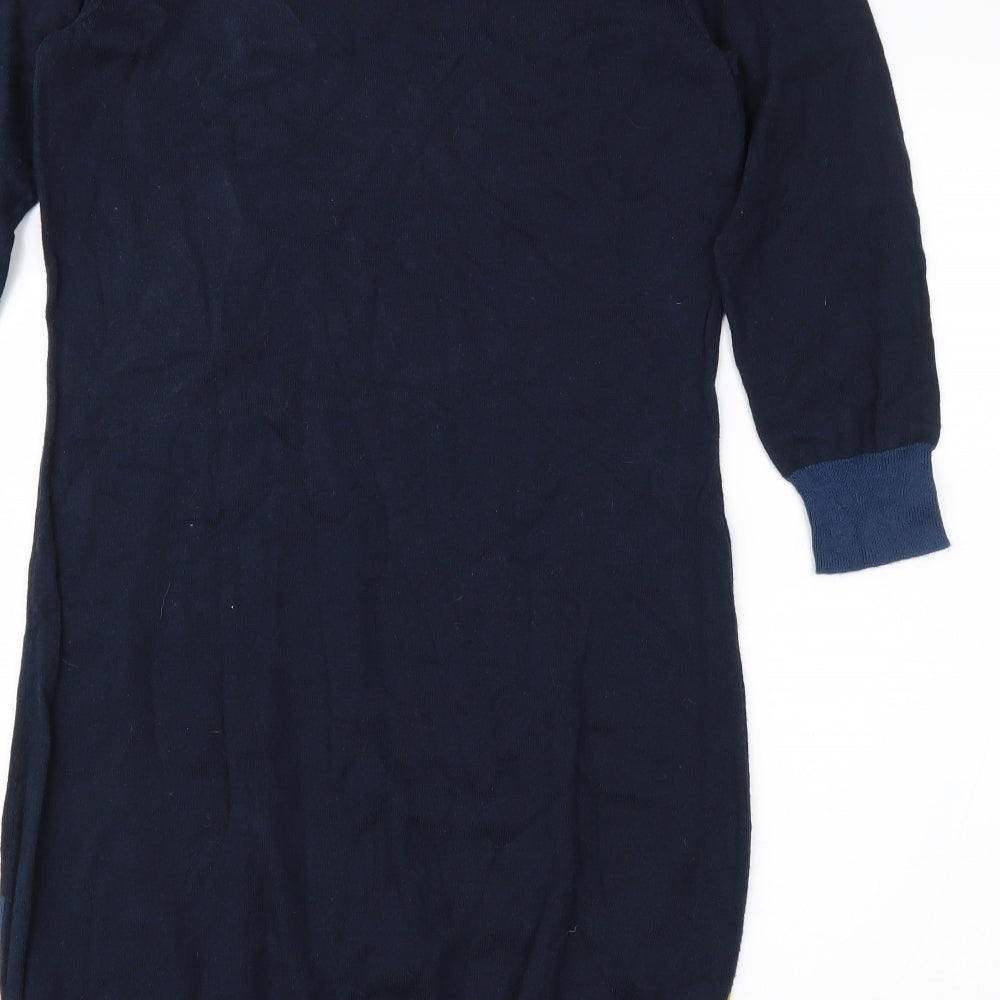 NEXT Womens Blue Colourblock  Jumper Dress  Size 10