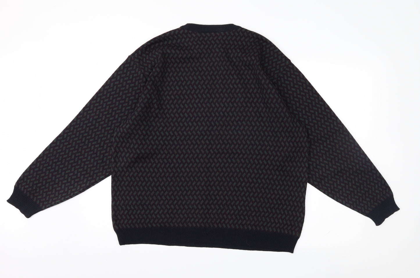 Marks and Spencer Mens Blue Geometric  Pullover Jumper Size M