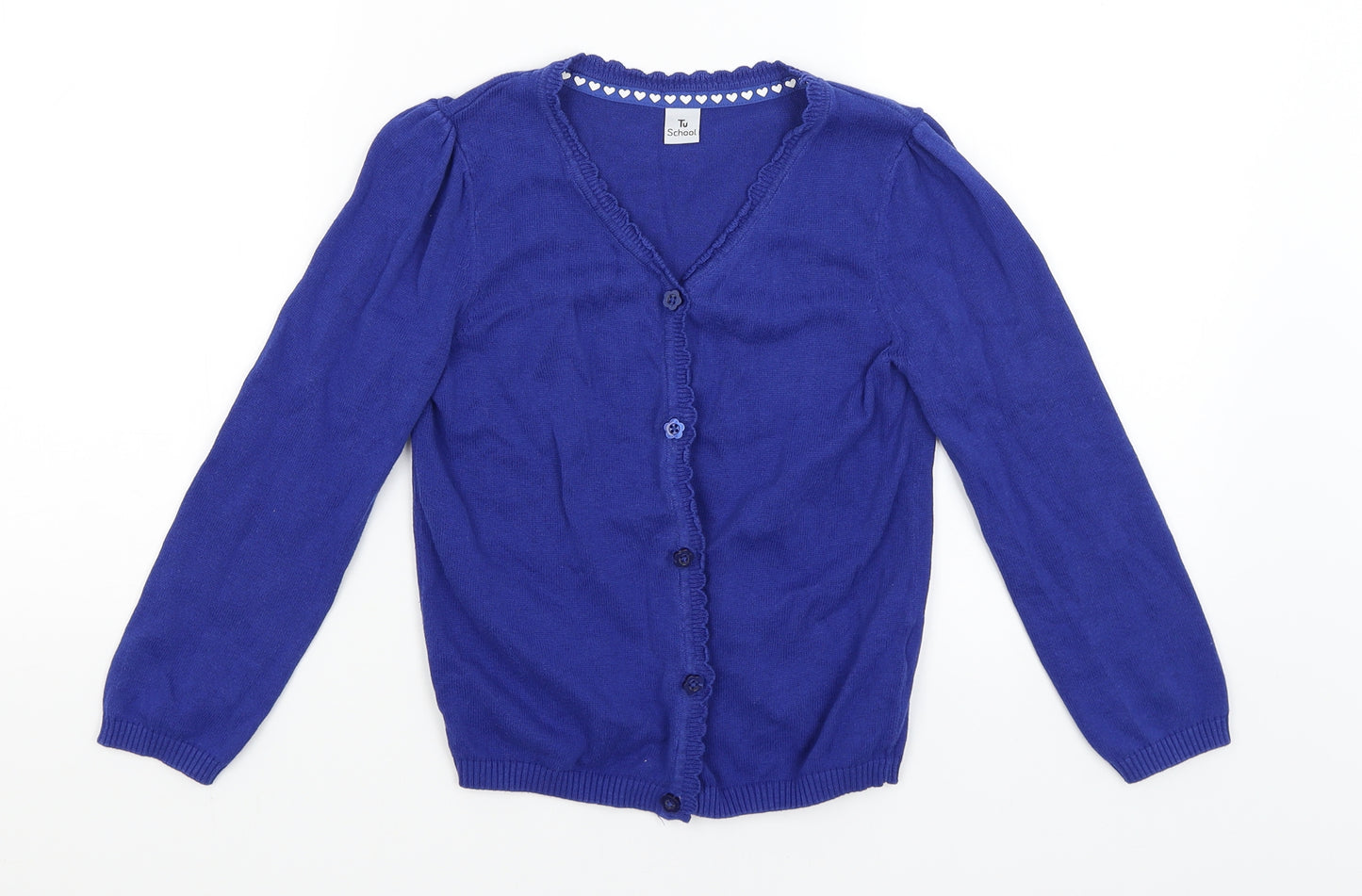 TU Girls Blue   Cardigan Jumper Size 7 Years