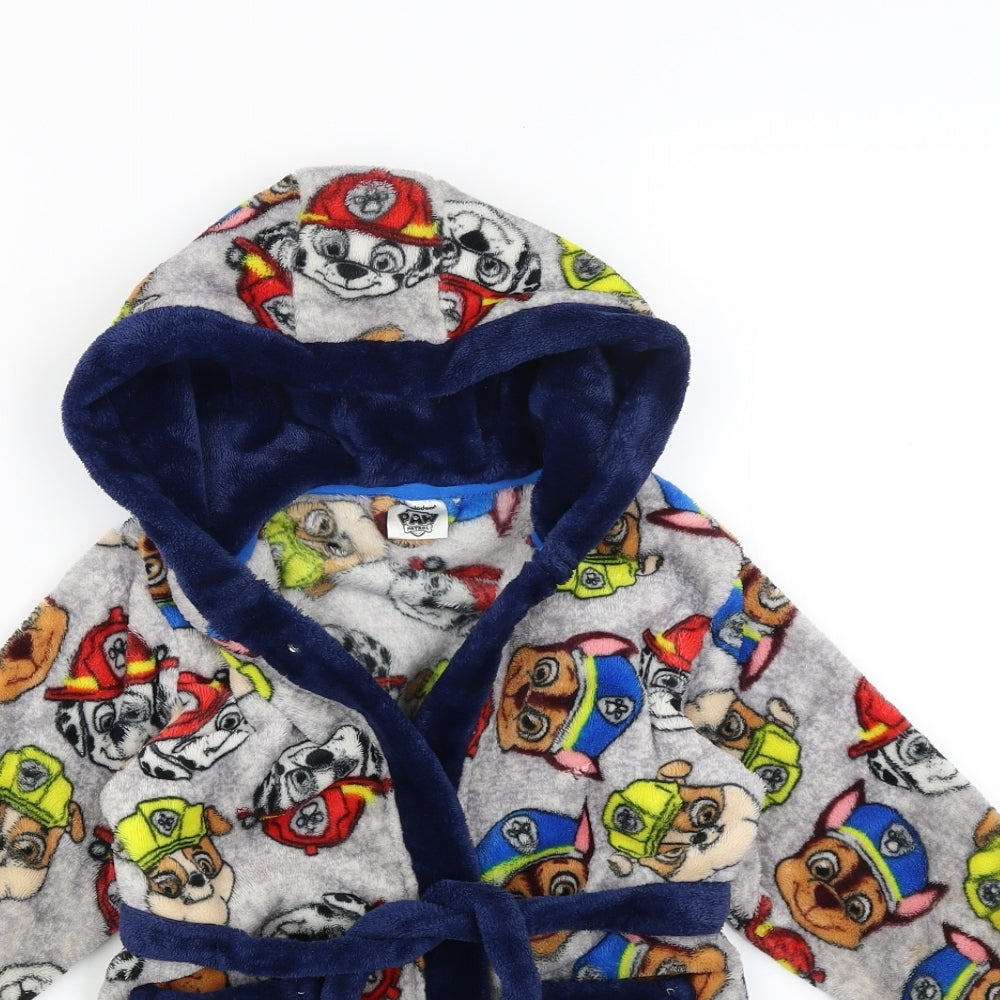 Nikelodeon Boys Grey Solid   Robe Size 4-5 Years  - Paw Patrol