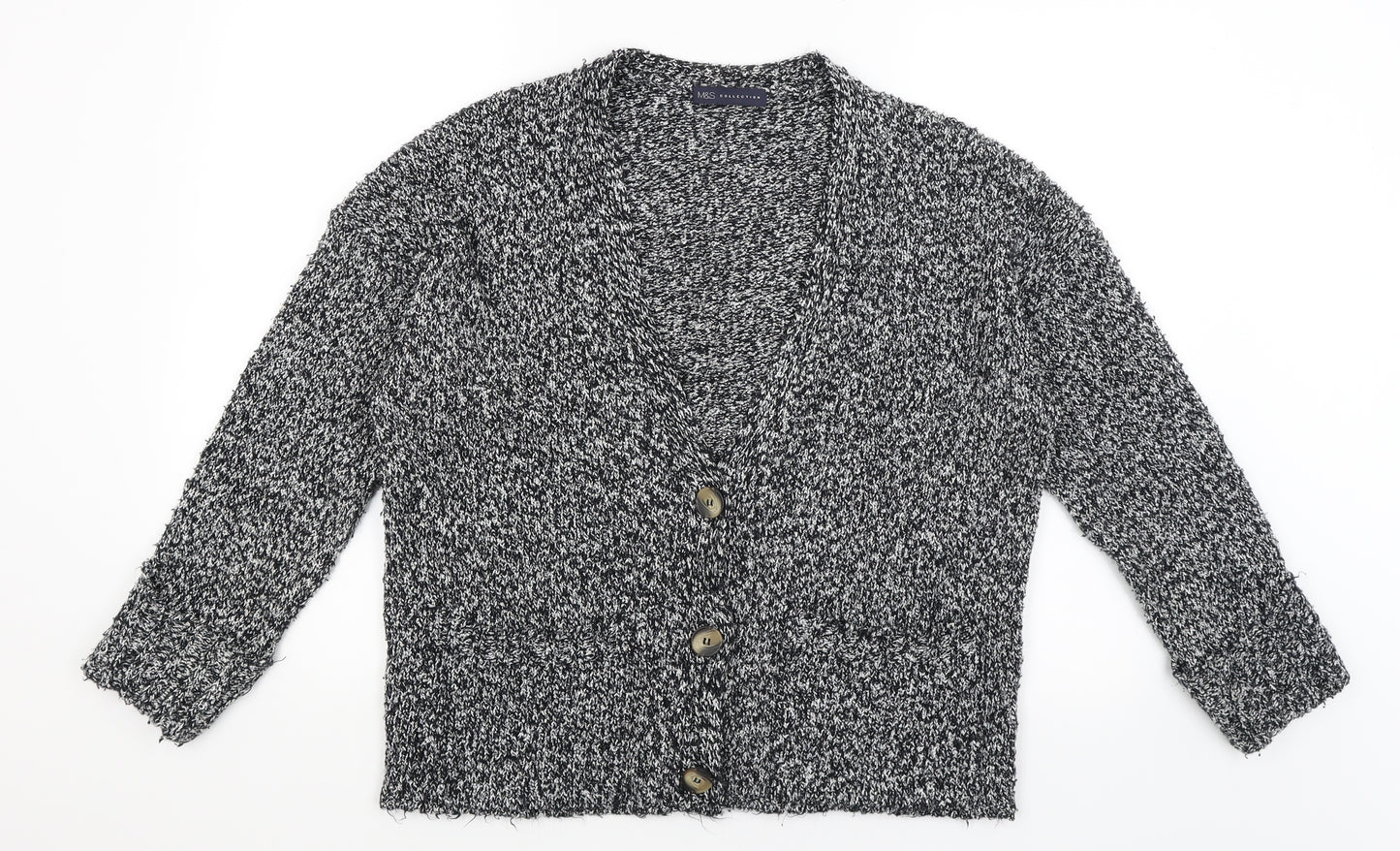 M&S Womens Grey   Cardigan Jumper Size M