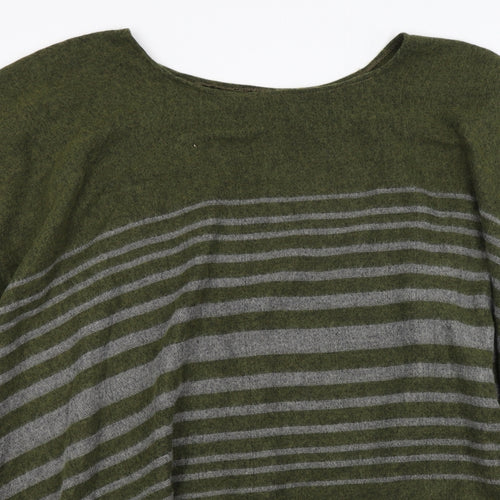 River Island Womens Green Striped  Shrug Jumper One Size