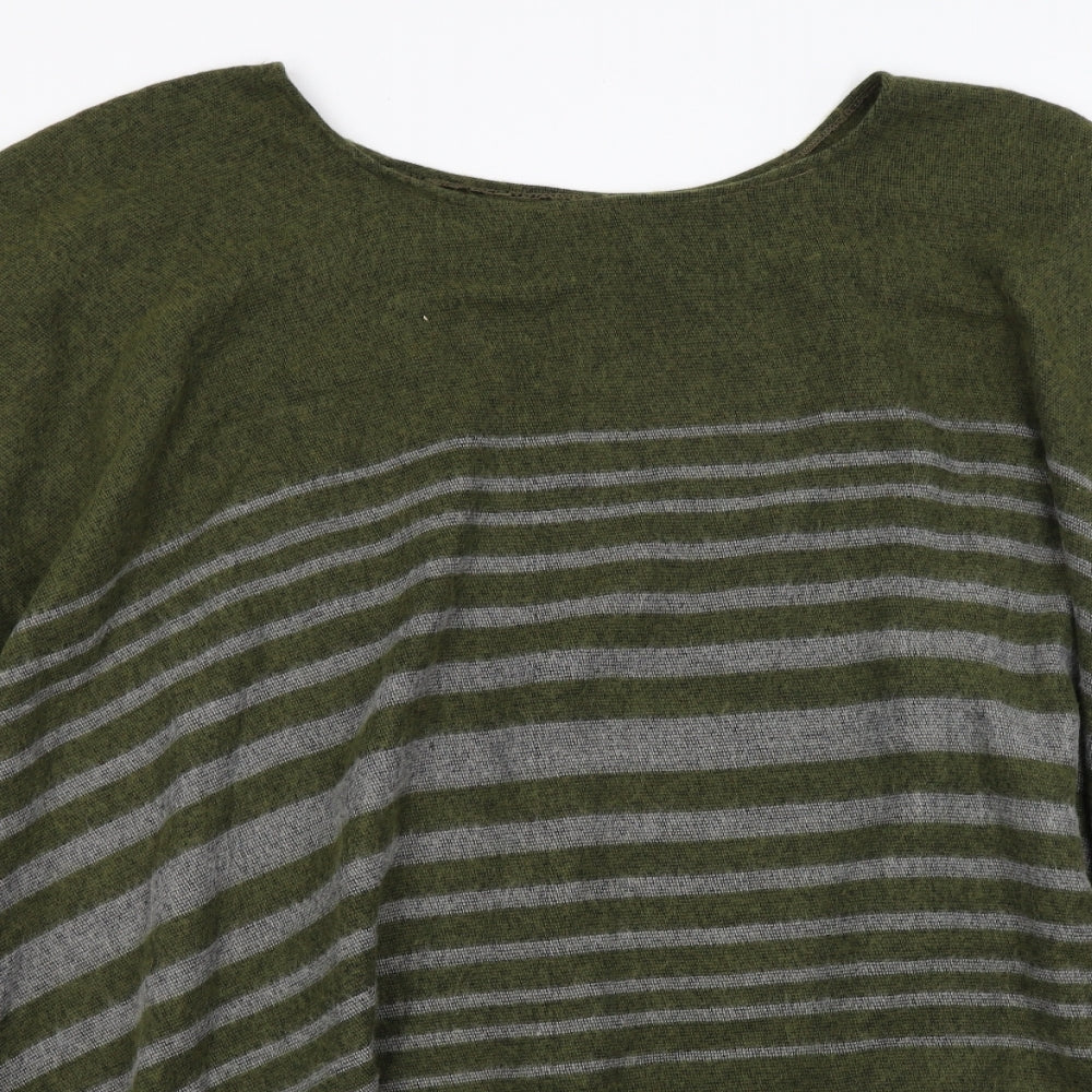 River Island Womens Green Striped  Shrug Jumper One Size