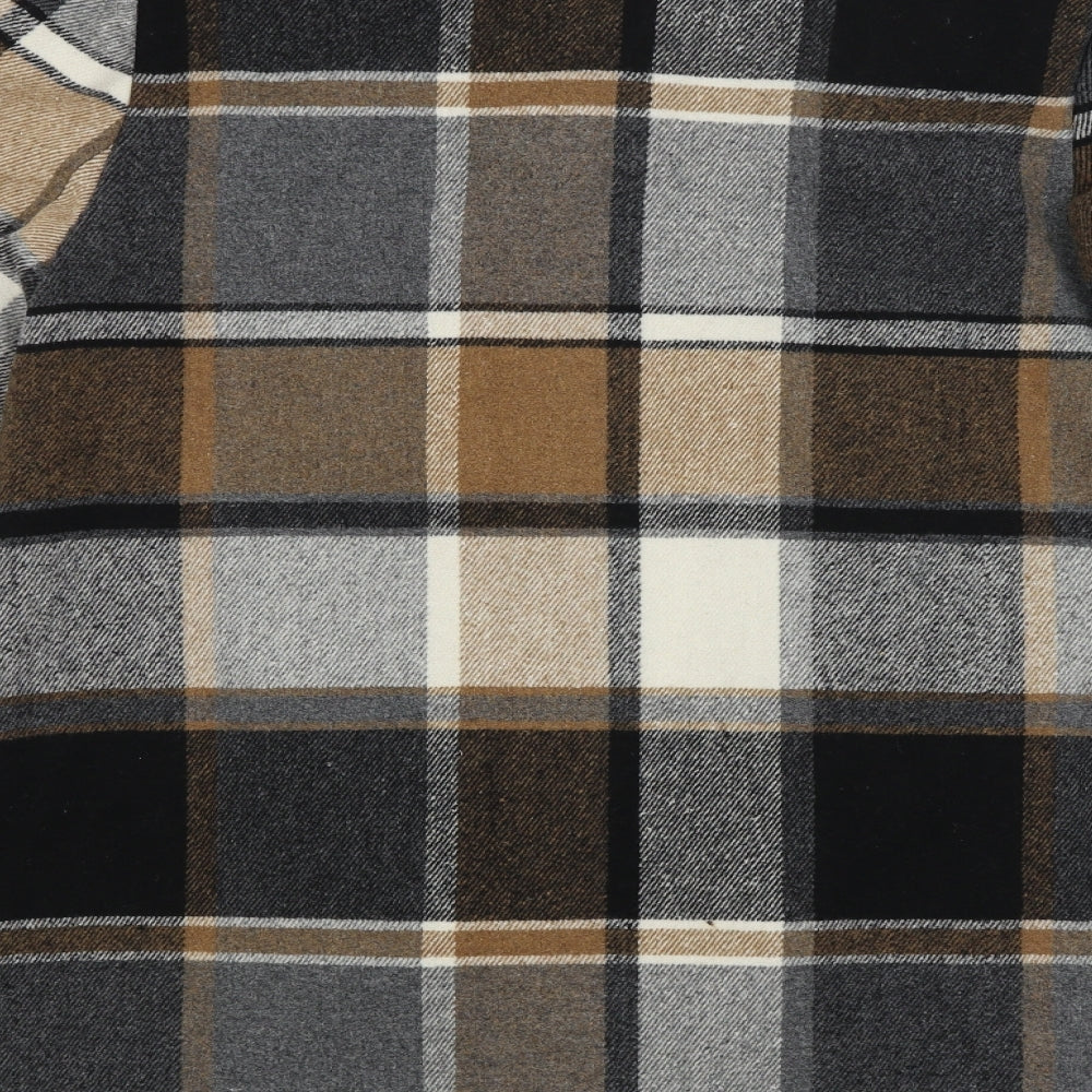 The Collection Womens Black Plaid  Overcoat Coat Size 16