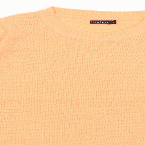 Boohoo Womens Orange   Pullover Jumper Size L