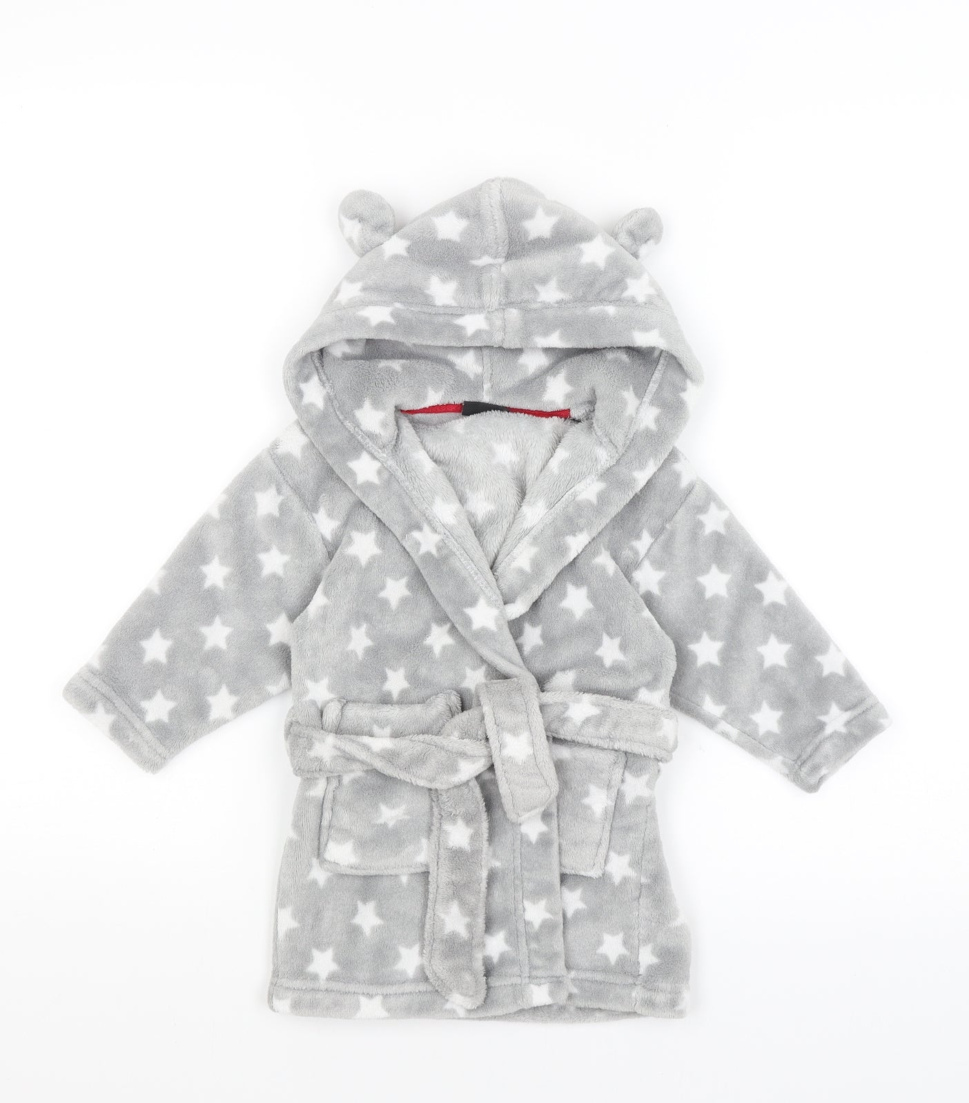 NEXT Baby Grey Solid  Kimono Robe Size 12-18 Months  - Stars