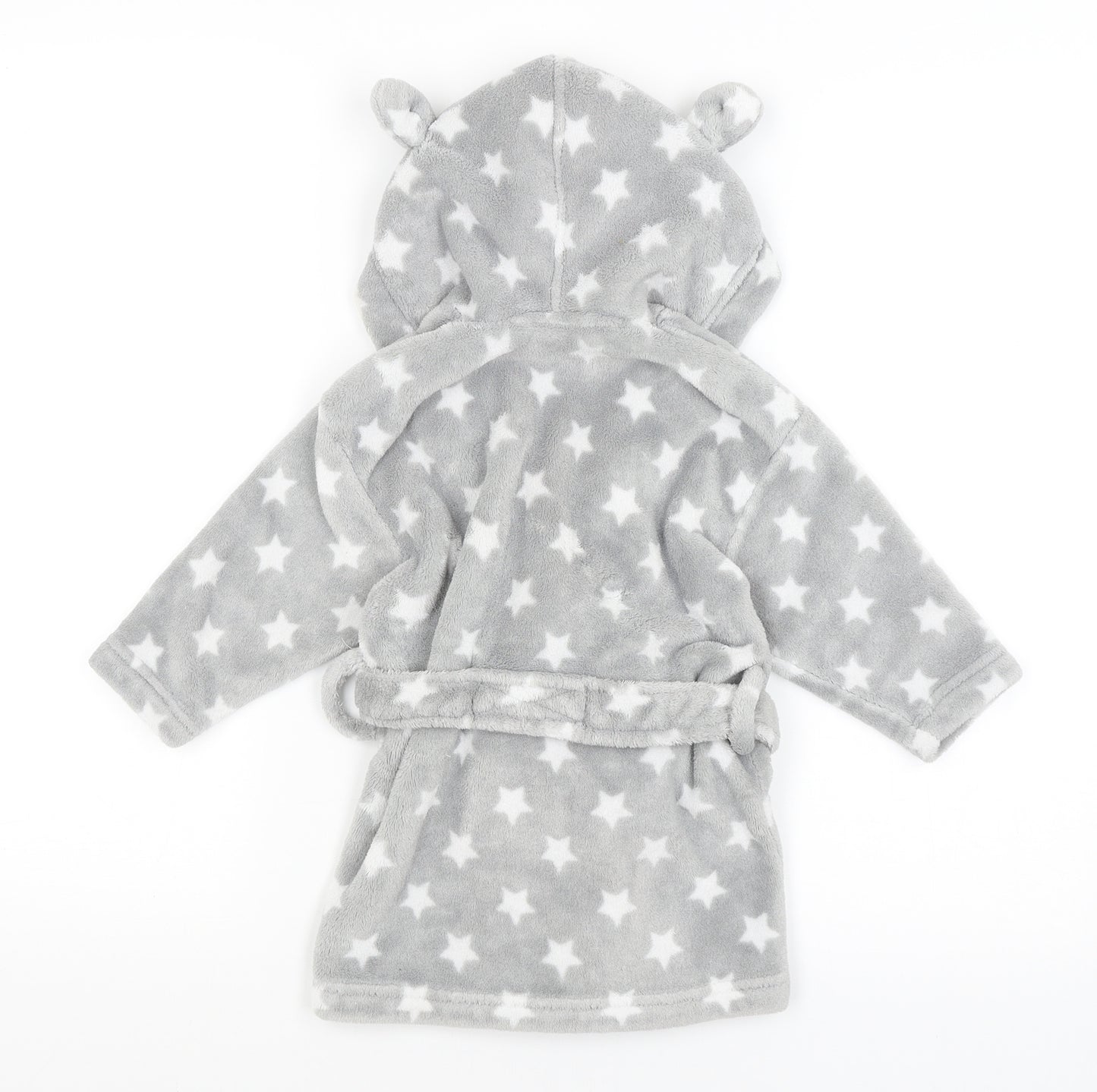 NEXT Baby Grey Solid  Kimono Robe Size 12-18 Months  - Stars