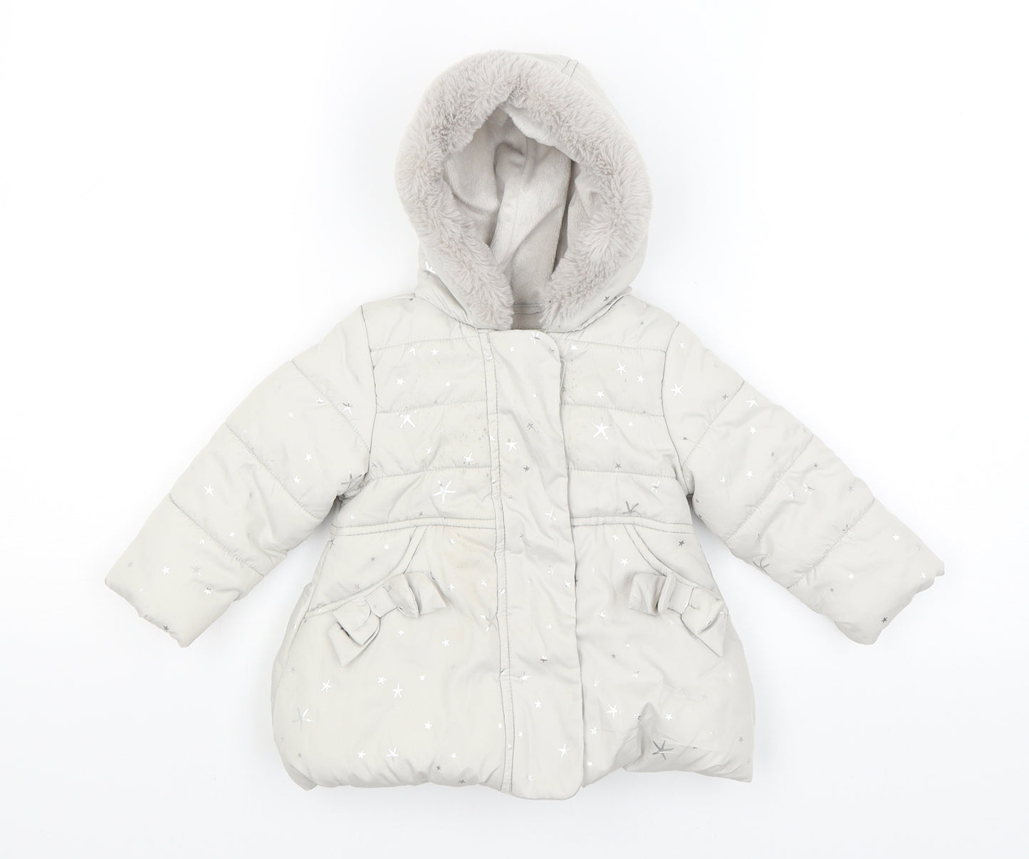 George Baby Grey   Puffer Jacket Coat Size 9-12 Months