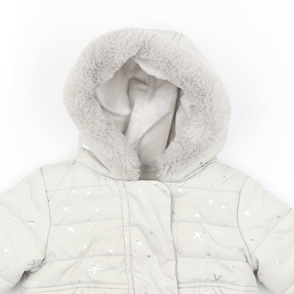 George Baby Grey   Puffer Jacket Coat Size 9-12 Months